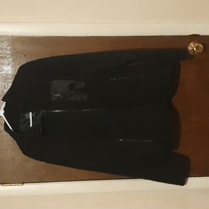 Threadbare black fuzzy jacket